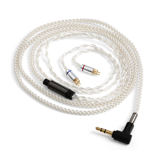 Alpha & Delta 8 core silver 2 pin upgrade cable